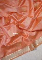Soft Peach - Roopa - Premium Chappa semi Tussar with Madhupani Prints - Perfect for Small Functions