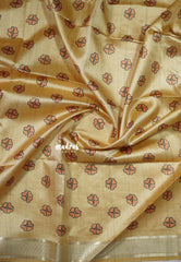 Soft Lime Green - Roopa - Premium Chappa semi Tussar with Madhupani Prints - Perfect for Small Functions