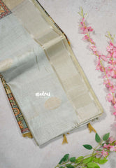 Soft Dove Grey - Roopa - Premium Chappa semi Tussar with Madhupani Prints - Perfect for Small Functions