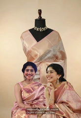 Pastel Blossom Pink - Sai pallavi inspired Tissue banarasi silk