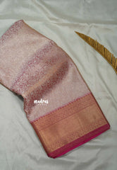 Peach Blossom Pink - Sai pallavi inspired Tissue banarasi silk