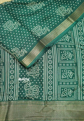 Deep green - Light weight Vasundra printed silk