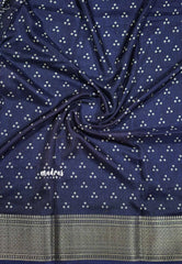 Navy blue - Light weight Vasundra printed silk