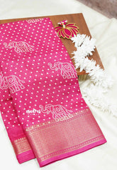 Rani pink - Light weight Vasundra printed silk