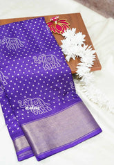 Violet purple - Light weight Vasundra printed silk