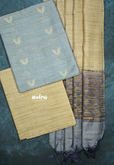 Grey - 3 piece Premium semi tussar salwar suit