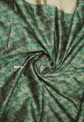 Roopa - Premium Chappa semi tussar floral prints with embroidery outline - Pale orange