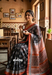Nightfall Black - Shalini Fancy Kota Cotton with Prints - Best for Office Wear