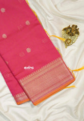 Dual Shade Pink - Shalini Banarasi Lightweight Kota Silk Saree with Zari Border - Best for Wedding Functions