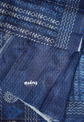 Indigo Blue - Shalini Fancy Kota Cotton with Prints - Best for Office Wear