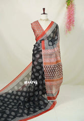 Nightfall Black - Shalini Fancy Kota Cotton with Prints - Best for Office Wear