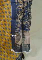 Mustard Yellow - Shalini Fancy Kota Cotton with Prints - Best for Office Wear