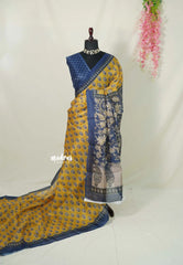 Mustard Yellow - Shalini Fancy Kota Cotton with Prints - Best for Office Wear