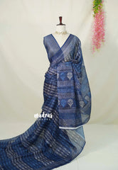 Indigo Blue - Shalini Fancy Kota Cotton with Prints - Best for Office Wear
