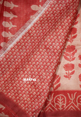 Peach Red - Shalini Fancy Kota Cotton with Prints - Best for Office Wear