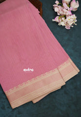 Rosewood Pink - Shalini Plain Kota Silk Saree with Thread Weaving Border - Perfect for Office Wear