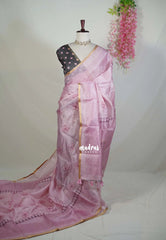 Frost Pink - Shalini Premium Kota Silk Saree with Flower Prints - Best for Small Functions | Casual Wear