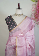 Frost Pink - Shalini Premium Kota Silk Saree with Flower Prints - Best for Small Functions | Casual Wear