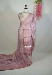 Mauve Onion Pink - Shalini Premium Kota Silk Saree with Tiny Border - Best for Small Functions | Casual Wear