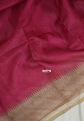 Beet Pink - Shalini Premium Kota Silk Saree Plain with Contrast Border and Blouse - Best for Office Wear | Casual Wear