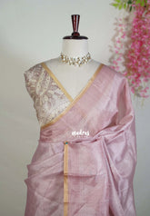 Mauve Onion Pink - Shalini Premium Kota Silk Saree with Tiny Border - Best for Small Functions | Casual Wear