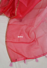 Rose Blush - Shalini Premium Kota Silk Gradient Saree with Flower Printed Blouse - Best for Office Wear | Casual Wear
