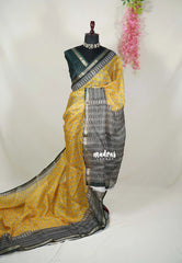 Mustard Yellow - Shalini Premium Kota Silk with Flower Prints - Best for Office Wear | Casual Wear