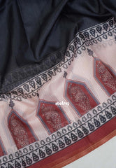 Ebony Black - Shalini Premium Kota Silk with Big Border - Best for Small Functions