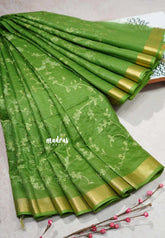 Parrot Green Glow - Shalini Premium kota silk embroidery with small border