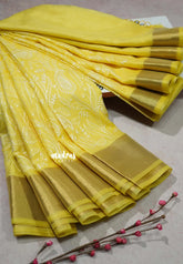 Pastel Yellow - Shalini Premium kota silk embroidery with small border