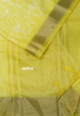 Pastel Yellow - Shalini Premium kota silk embroidery with small border