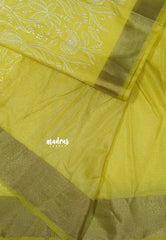 Pastel Yellow - Shalini Premium kota silk embroidery with small border