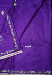 Rich Purple - Premium Kota Silk with Hand Stitched Embroidery - Best for Office Wear | Hightea Party