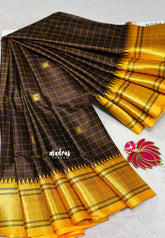 Sico Gadwal checks Brown with yellow border