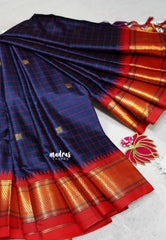 Sico Gadwal checks Navy blue