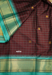 Sico Gadwal checks Dark winered - Madras Sarees