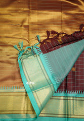 Sico Gadwal checks Dark winered - Madras Sarees