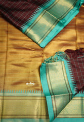 Sico Gadwal checks Dark winered - Madras Sarees