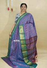 Dual shade Violet Blue - Sico Gadwal semi silk