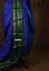 (PRE-BOOKING) MS Amma Blue - Sico Gadwal Rettapet Border with Buttas - Best for Wedding Functions