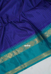 Violet Blue - Sico Gadwal Semi Silk Muthukattam with Mango Border - Best for Small Functions