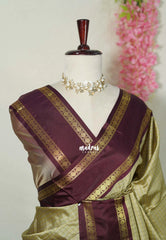 Dry Elachi Green - Sico Gadwal Semi Silk Checks with Rettapet Rudraksham Border - Best for Wedding Functions