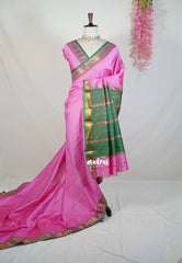 Rose Pink - Sico Gadwal Semi Silk Saree with Gadwal Border - Best for Wedding Functions