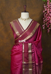 Beet Pink - Sico Gadwal Semi Silk Muthukattam with Traditonal Border - Best for Wedding Functions