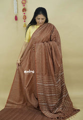 Honey Brown - Silk Linen saree - Perfect for Office Wear