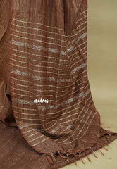 Honey Brown - Silk Linen saree - Perfect for Office Wear
