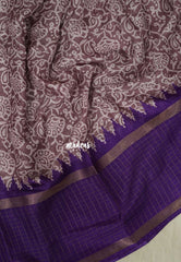 Soft Brown Glow - Silky Georgette with batik prints