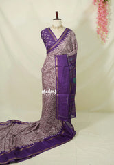 Soft Brown Glow - Silky Georgette with batik prints