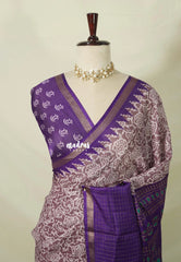 Soft Brown Glow - Silky Georgette with batik prints