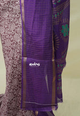 Soft Brown Glow - Silky Georgette with batik prints